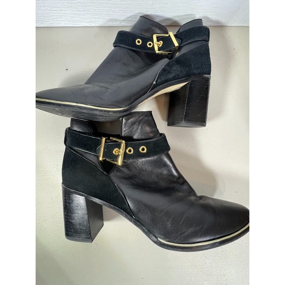Ted Baker London Nissie Block Heel Leather Ankle Boots Sz 41 EU USA 8 Going Out - Picture 9 of 10